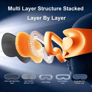 Masque oculaire lesté CM 3D profilé avec logo personnalisé pour la méditation et le yoga, masque lesté avec billes de verre, faible MOQ - Product Image 2