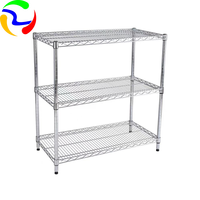 Vente en gros d'étagères multicouches en treillis métallique Supports de cuisine Étagère de rangement Chariot à main d'entrepôt Étagère en treillis métallique chromé