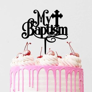 ตัวตกแต่งเค้กงานบัพติศมา รูปไม้กางเขน นกพิราบ และพระคัมภีร์ไบเบิลอะคริลิคขนาดใหญ่ 6 แบบ - Product Image 2