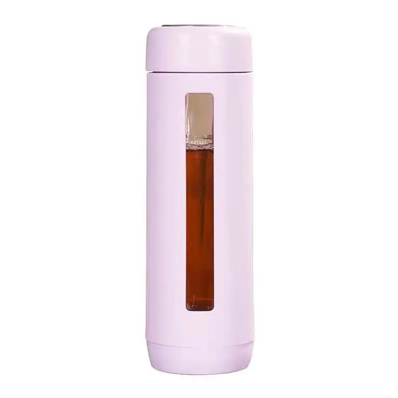 New arrival thermos cup fashion design heat resistant clear glass water bottle with lid