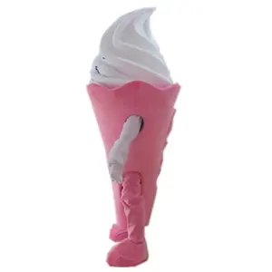 粉色蛋筒冰淇淋蛋筒吉祥物/吉祥物角色服装/吉祥物服装