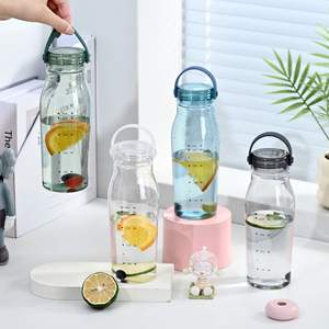 Nouvelle bouteille d'eau en plastique réutilisable sans BPA, personnalisée, 20 oz, anti-fuite, transparente, pour jus, lait, avec poignée, pour les voyages en plein air - Product Image 4