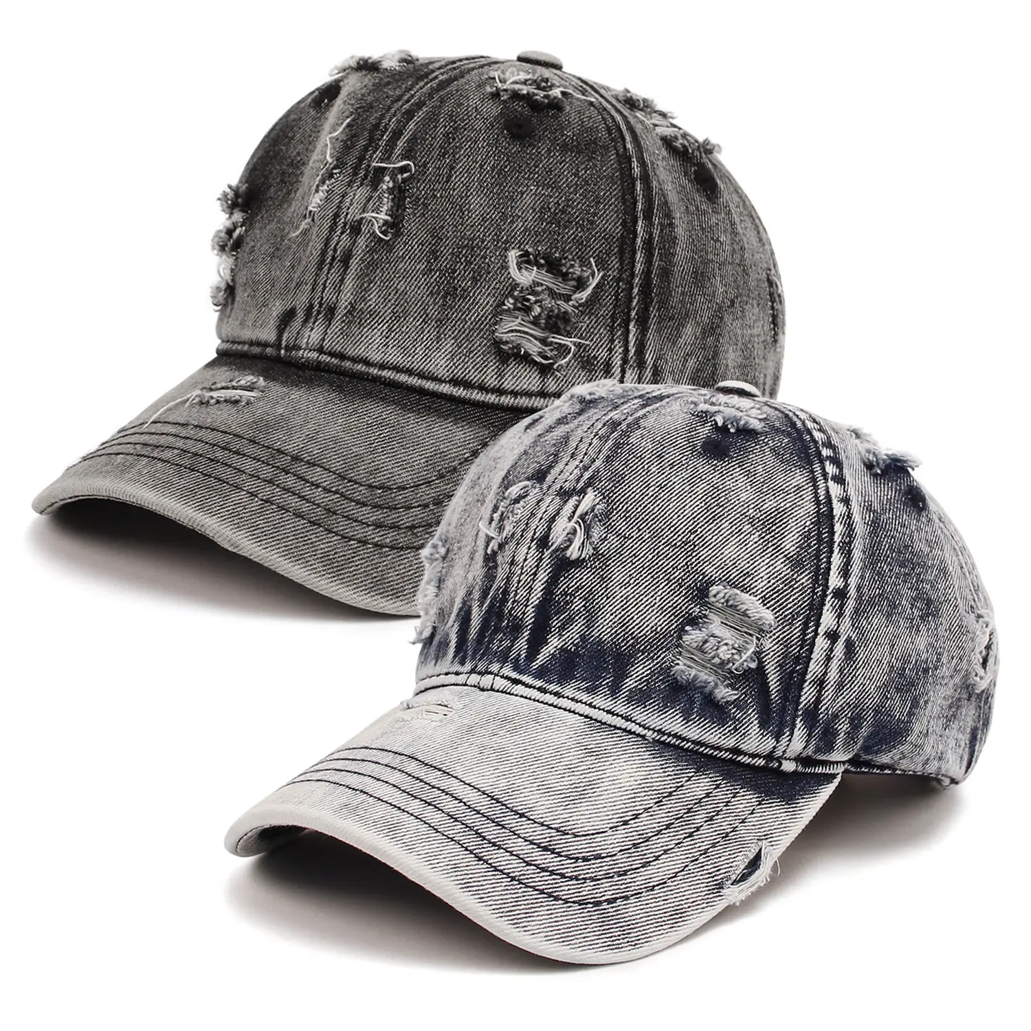 2023 גברים נשים בייסבול Ripped נהרס חור ג 'ינס כובעי נוער מגניב היפ הופ Snapback באיכות גבוהה מגן שמש חיצוני ג' ינס כובע