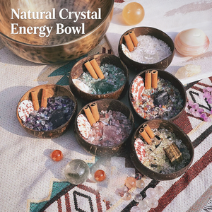 Cuenco de Cuarzo LANJO para Meditación Espiritual, con Base de Cáscara de Coco, Forma Redonda, para Regalo, Decoración DIY - Product Image 1