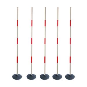 Ensemble de piquets d'entraînement d'agilité - Marqueurs de football et de basketball rouges et blancs avec base en caoutchouc pour les exercices de dribble et de défense - Product Image 5