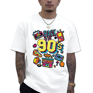 เสื้อยืดกราฟิกย้อนยุคยุค 90 สำหรับผู้ชาย เสื้อยืดสไตล์เรโทรวินเทจลายเครื่องเล่นบูมบ็อกซ์และเกมอาร์เคด ให้ความรู้สึกคิดถึง  เสื้อยืดโอเวอร์ไซส์ผ้าฝ้ายแขนสั้น สตรีทแวร์ เสื้อยืดลำลอง - Product Image 6