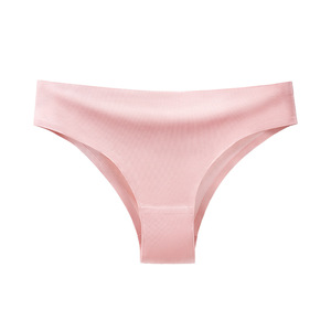 <strong>Women's</strong> Comfortable Seamless Sports Thong Simple Solid Color Breathable <strong>Nylon</strong> <strong>Underwear</strong> with Logo Waist Low-Rise Thin <strong>Panties</strong> - Product Image 4
