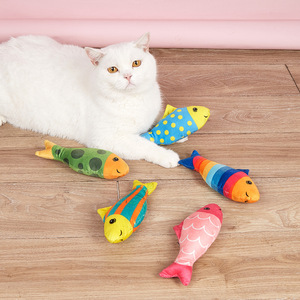 YH <strong>Pet</strong> Colorful Cartoon Model Plush <strong>Fish</strong> Within Bell Box and Catnip Bite Resistant <strong>Cat</strong> Plush Toy - Product Image 2