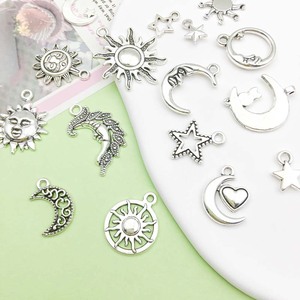 Pendentif soleil lune étoile en alliage d'argent antique, formes variées, pour la fabrication de bracelets, accessoires de bijoux DIY - Product Image 4