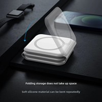 Chargeur sans fil magnétique empilable 15W 70% avec port TYPE-C, support de charge rapide trois-en-un pour iPhone 17, écouteurs et montre