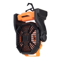 Ventilateur de camping portable rechargeable X23 avec lumière LED, ventilateur extérieur à plusieurs vitesses fonctionnant sur batterie pour tente et voyage