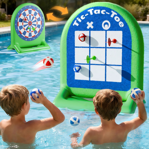 ชุดเกมส์เป่าลม 2-in-1 ติ๊กแท็กโทและกระดานปาเป้าสำหรับสระว่ายน้ำ - Product Image 1