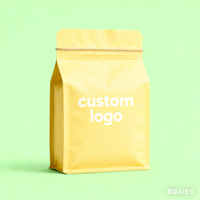 Sac d'emballage en plastique personnalisé de qualité alimentaire avec fermeture à glissière blanche à fond plat pour le café et le sucre PET/PE/CPP