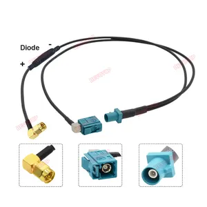 Fakra Z Để SMA Nam Y Loại Splitter Cable Với Diode Rg174 Pigtail Xe Navigation GPS Antenna Cáp Mở Rộng Cho Android Thiết Bị