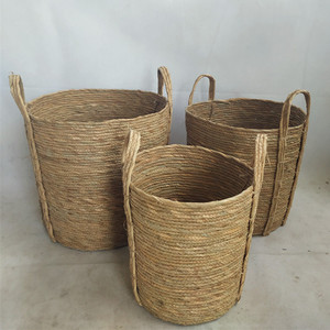 Extra Large Set of 3 <strong>Seagrass</strong> <strong>Storage</strong> <strong>Basket</strong> - Product Image 1