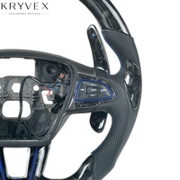 Volant sport 3 branches personnalisé en cuir et fibre de carbone Kryvex pour Ford Focus MK3 MK4 ST RS