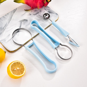 Juego de cuchara para frutas 3 en 1 de acero inoxidable Dig Blue Fruit, divisor de pulpa, utensilio de cocina para extraer pulpa de melón y limón - Product Image 2