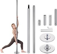 Scène de pole dance portable et légère avec poteau détachable, plateforme de danse compacte pour la pratique du pole dance à domicile