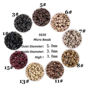 Micro cuentas forradas de silicona para extensión de cabello de <span class=keywords><strong>Punta</strong></span> Micro anillo enlaces cuentas 1000 uds/botella - Product Image 4