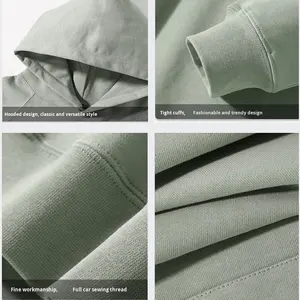 <span class=keywords><strong>Sudadera</strong></span> con Capucha de Felpa Estilo Europeo para Hombre, Talla Grande, Estilo Americano, Estilo Urbano, 460g, Peso Pesado - Product Image 6