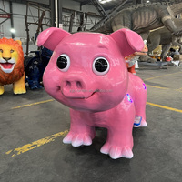 Cartoon Rosa Schwein Tier-Reitfigur Ferngesteuert Münzbetrieben Innen/Außen Kommerzieller Vergnügungsartikel mit Musik und Licht 2 Jahre Garantie