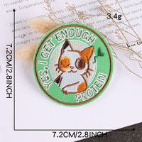 Patch en tissu thermocollant brodé à la machine, forme ronde mignonne, dessin animé, pour vêtements, chapeaux et sacs, décoration DIY
