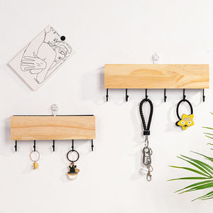 Porte-clés <span class=keywords><strong>mural</strong></span> en métal et bois, étagère murale, décoration mignonne, cintre, organisateur de vêtements, rangement pour la chambre - Product Image 3