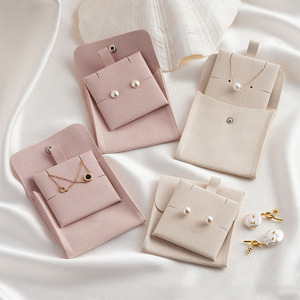 Sac de rangement portable en microfibre à rabat pour bijoux, vente en gros d'usine, pour clous, colliers et boucles d'oreilles - Product Image 1