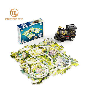 Vente chaude Enfants Bloc De Construction Aventure 5PCS Électrique En Plastique Fente Piste Batterie Train Railcar Ensemble DIY Puzzle Rail Voiture Jouet - Product Image 1