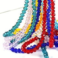 Perles de cristal facettées en forme de rondelle, perles de verre plates et rondes, perles intercalaires multicolores pour la fabrication de bijoux DIY, référence PV14501