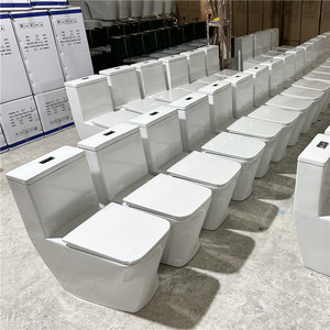 <span class=keywords><strong>Inodoro</strong></span> Cuadrado de Diseño Nuevo, Blanco, con Sifón en Forma de S, de Una Pieza, Cerámico, Sanitario, para Baño - Product Image 4