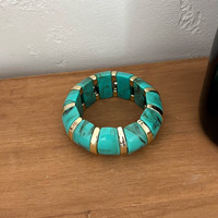 Nouveauté : Bracelet élastique perlé en résine colorée, style bohème, géométrique, en acrylique et bambou, pour femme
