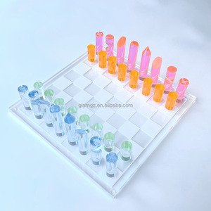 Handmade <strong>Chess</strong> Pieces Acrylic Glass <strong>Chess</strong> Pieces Lucite <strong>Chess</strong> <strong>Set</strong> <strong>Unique</strong> Chessboard Game <strong>Set</strong> - Product Image 6