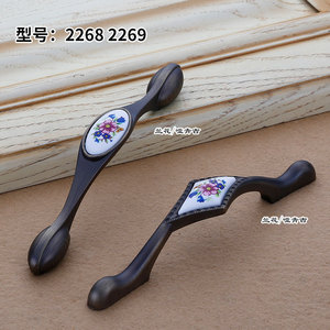 Lideshi Cabinet Handles Ceramic Oval Antique Bronze For <b>Wardrobe</b> Drawer Home Furnishing Hardware - Product Image 3