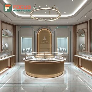 Vitrina de Joyería de Alta Visibilidad para Centro Comercial, Vitrina de Vidrio para Joyería con Marco de Madera - Product Image 5