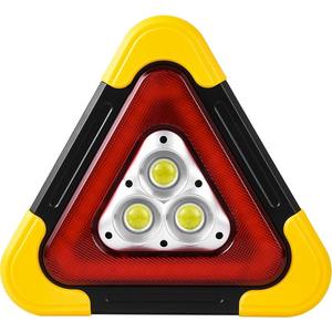 Panneau d'avertissement triangulaire, lumière LED clignotante, alimenté par batterie, protection IP65, cadre ABS réfléchissant prismatique haute intensité, route - Product Image 1