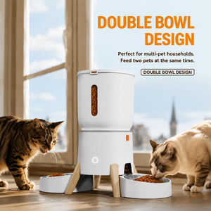 Comedero Automático Inteligente para Mascotas con Control por Aplicación WiFi, Diseño de Doble Tazón para Uso en Interiores, Material de Grado Alimenticio, Ecológico, para 2 Mascotas - Product Image 2