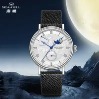 Seagull Moon Phase Watch Nuages de bon augure Édition spéciale Montre mécanique automatique pour hommes Montre de luxe 41mm pour hommes 6199
