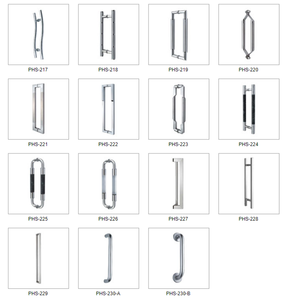 Poignée de porte en verre noir mat personnalisé poignée de poussée longue poignée de porte avant en acier inoxydable pour utilisation dans la salle de bain - Product Image 5
