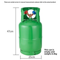 Cilindro de Recuperación de Refrigerante RIEUQ R410/22, Unidad de Almacenamiento en Frío, Aire Acondicionado, Botella de Recuperación de Flúor Reutilizable de 12L, Evaporador