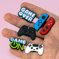 Aksesoris Sepatu Desain Grosir Bertema Game, Hiasan Sepatu PVC Lembut DIY, Desain Kucing Pengontrol Game Lucu