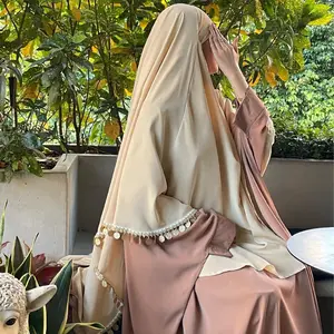 Islam giyim müslüman kadınlar katı renk tek katmanlı çift üç katmanlar sequins püskül hicap eşarp türkiye dubai