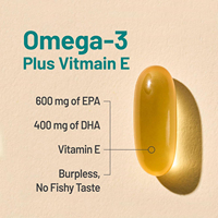 Huile de poisson oméga 3 en gélules molles 1000 mg avec vitamine E, saveur citron, sans OGM, gélatine halal, complément alimentaire, OEM, étiquette privée