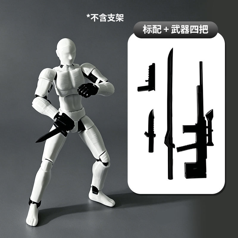 Figurine masculine blanche (avec pièces de main supplémentaires)