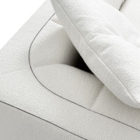 Canapé sectionnel minimaliste en tissu bouclé en forme de L, ensemble de canapés modulaires modernes pour salon de villa
