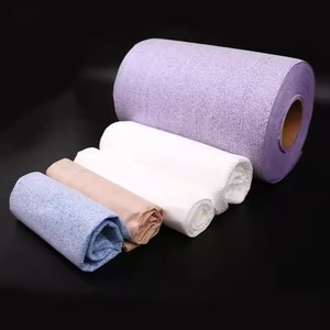 Kain Spunlaced bernapas ramah kulit mutiara warna-warni tisu basah polos bubur kayu PP bahan baku gaya jala kain non-tenun - Product Image 1
