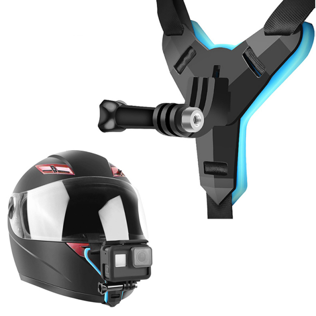 Motorcycle Full Face Helmet Chin Strap Bracket Cycling Mobile Phone First-Person Shooting Mount for Gopro Hero/DJI