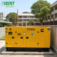 Groupe électrogène de secours commercial 220 kW 275 kVA triphasé silencieux avec capot 200 kW 250 kVA 300 kW 350 kW avec certifications CE ISO