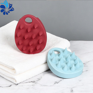 Silicone Scalp Massage <b>Brush</b> Oval Teardrop Shape For Hair Salon Shampooing Gentle On Scalp - Product Image 3