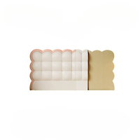 Cadre de lit pour enfants avec tête de lit à bulles de qualité supérieure, lit plateforme rembourré blanc crème et rose, lit de chambre à coucher pour filles sûr et élégant